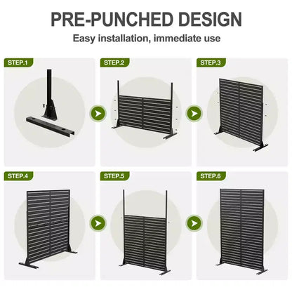 MAYEERTY 72x47 Pannello Paravento per Esterni Nero, Set da 3 Pezzi Divisorio Pieghevole Naturale per Cortile e Giardino