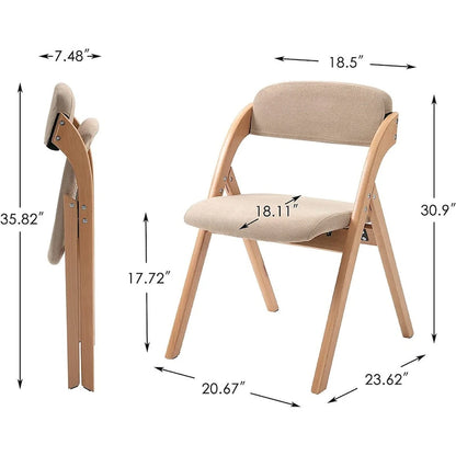 Sedie Pieghevoli Impilabili da Pranzo in Legno con Seduta Imbottita (Set da 4)