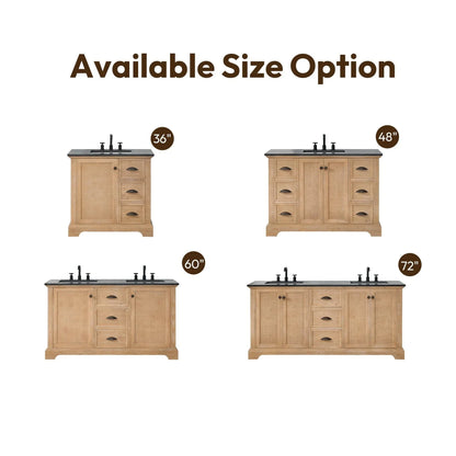 Mobile bagno Hervas con top in marmo naturale senza specchio