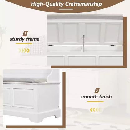 Panca scarpiera GDFStudio Ruth in stile moderno di metà secolo con vano portaoggetti nascosto e cuscino in lino