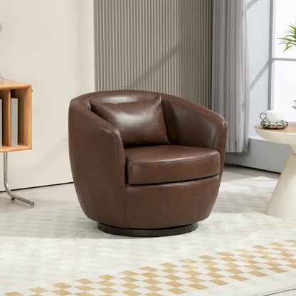 Fauteuil pivotant rembourré avec rangement, chaise d'appoint moderne pour salon, chambre, bureau, espaces de lecture - PU
