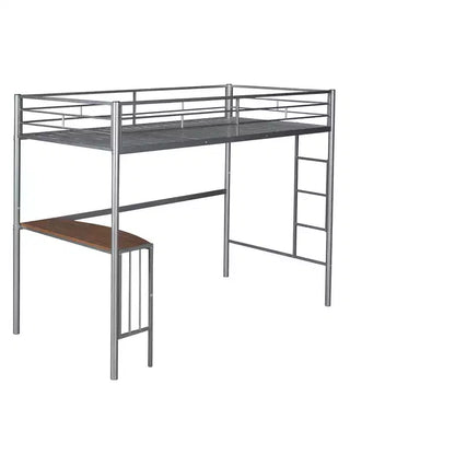 Lit superposé en métal une place sur deux places avec bureau, lit mezzanine une place avec lit inférieur double séparé pour enfants