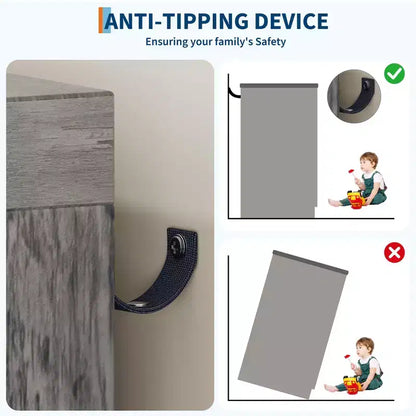 Armadio Guardaroba, 109,98 cm H, in Legno, con 4 Cassetti e Asta Appendiabiti, Rovere Naturale Grigio