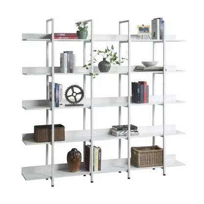 Étagère de style industriel vintage Whisen avec cadre en métal et panneau MDF, bibliothèque ouverte pour le bureau à domicile