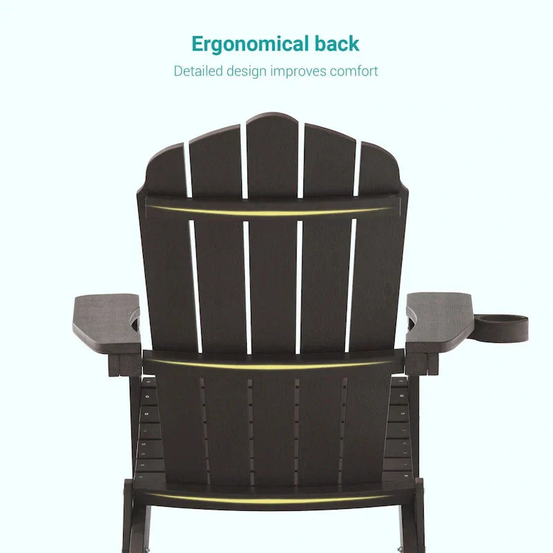 Bonosuki Set di 2 sedie Adirondack pieghevoli per patio e braciere