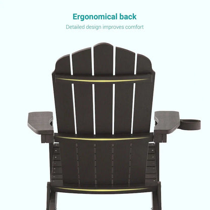 Bonosuki Set di 2 sedie Adirondack pieghevoli per patio e braciere