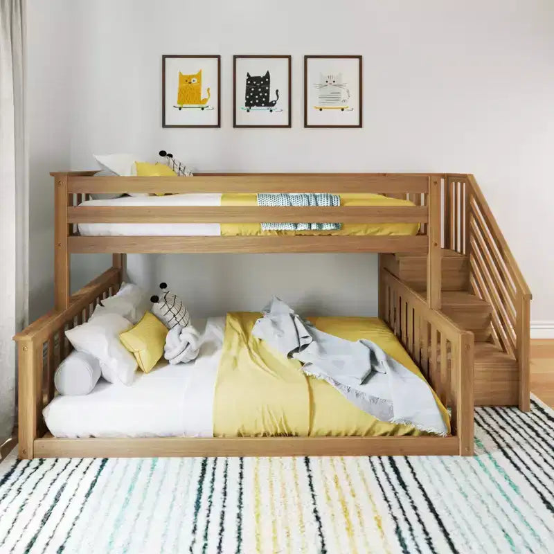 Max & Lily Letto a Castello Basso in Legno, da Una Piazza e Mezza a Due Piazze, per Bambini, con Scala
