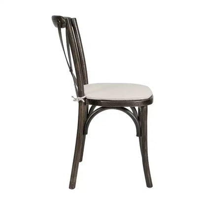 Chaise empilable en bois à dossier croisé Flash Furniture série HERCULES avec coussin