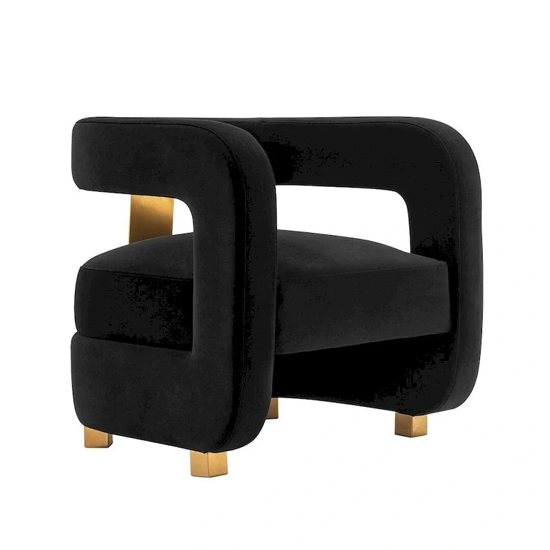 Manhattan Comfort Ensemble de 2 fauteuils d'appoint en velours Amirah moderne