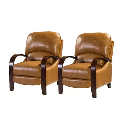 Lot de 2 fauteuils relax manuels en cuir véritable, inclinaison 159°