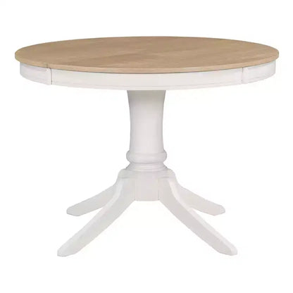 Set tavolo da pranzo rotondo allungabile per 4 persone, set da pranzo stile rustico e 4 sedie imbottite