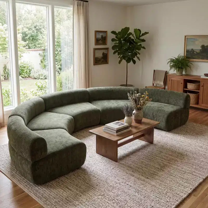 Christopher Knight Home Alan Divano Sezionale Curvo Imbottito Componibile a 5 Posti Compresso 136.84