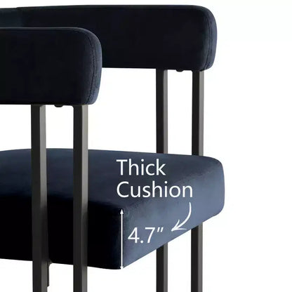 Set tavolo da pranzo allungabile da 120-210 cm per 4 persone, tavolo nero e 4 sedie da pranzo imbottite in velluto con gambe in metallo, stile moderno