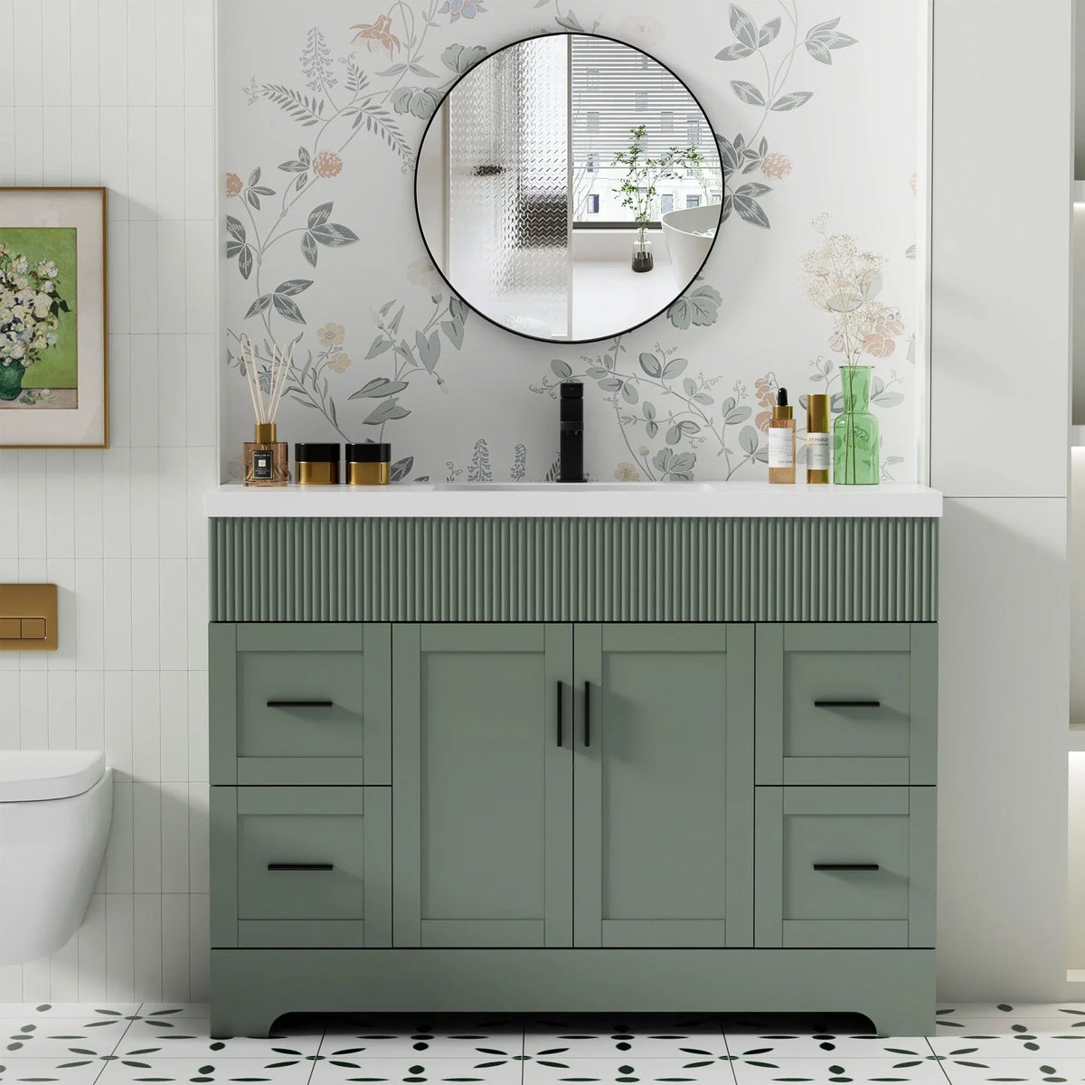 Mobile bagno 30/36/48 Wavy Line con lavabo e rubinetto