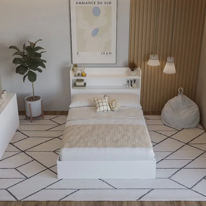 Letto a piattaforma Hunter con testiera
