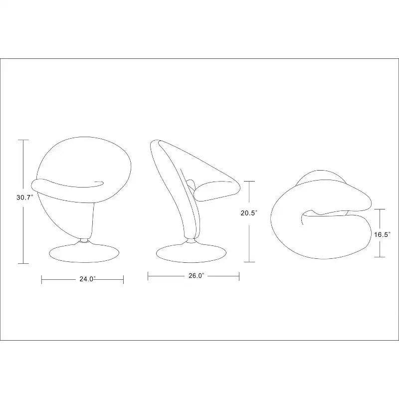 Ensemble de 2 fauteuils pivotants d'appoint Curl en mélange de laine - Manhattan Comfort