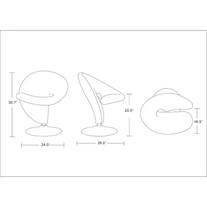 Ensemble de 2 fauteuils pivotants d'appoint Curl en mélange de laine - Manhattan Comfort