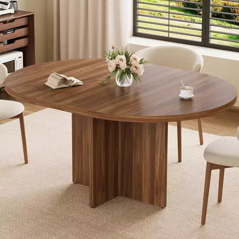 Tavolo da pranzo rotondo allungabile da 43,3''-59'' per 4-8 persone, moderno tavolo da pranzo ovale da cucina con prolunghe rimovibili, tavolo da pranzo per sala da pranzo, cucina