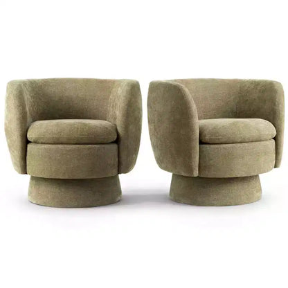 Lot de 2 fauteuils pivotants modernes avec revêtement en tissu, fauteuil lounge pivotant à 360° pour salon, chambre à coucher - Panipeachy