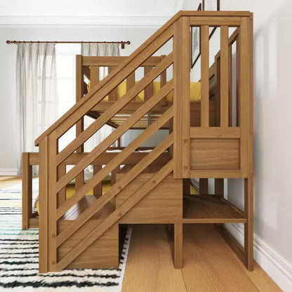 Max & Lily Letto a Castello Basso in Legno, da Una Piazza e Mezza a Due Piazze, per Bambini, con Scala