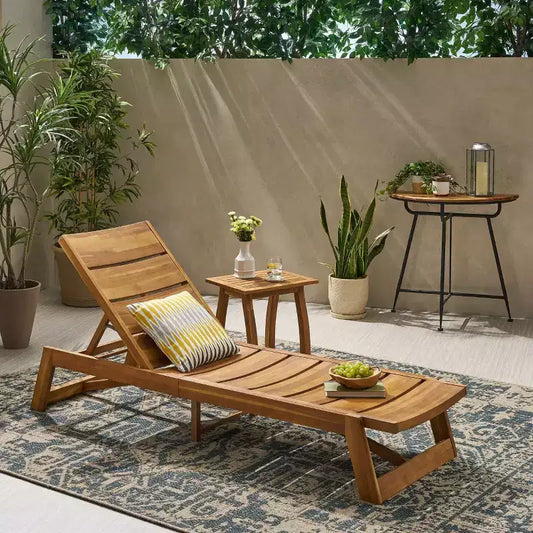 Set di 2 Chaise Lounge Mahalo in Legno di Acacia - Christopher Knight Home