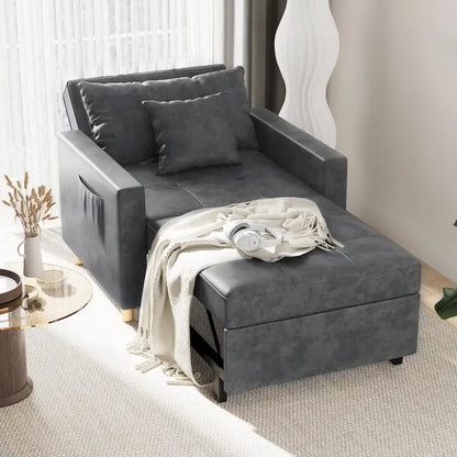 Fauteuil convertible 3-en-1, plusieurs coloris, une place