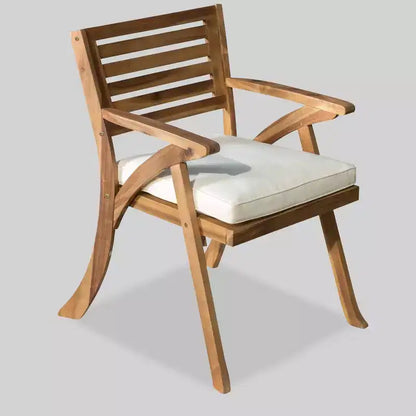 Set da pranzo ovale da 7 pezzi Hermosa in legno di acacia - Teak/Crema - Christopher Knight Home