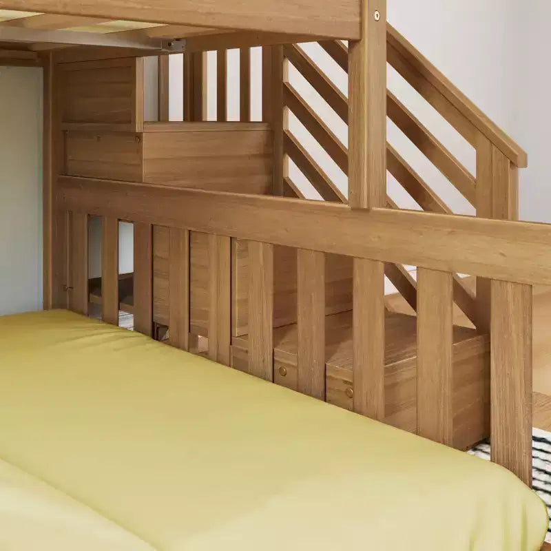 Max & Lily Letto a Castello Basso in Legno, da Una Piazza e Mezza a Due Piazze, per Bambini, con Scala