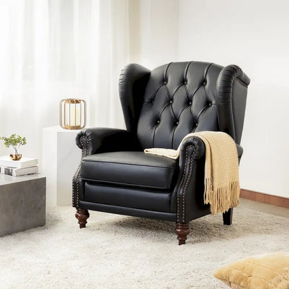 Fauteuil en cuir classique Alex avec clous décoratifs par HULALA HOME