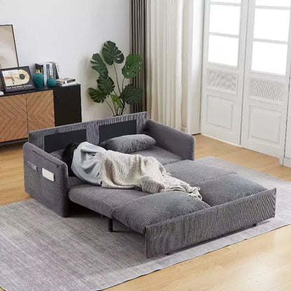 Divano Letto Convertibile in Velluto a Coste 3-in-1 con Letto Estraibile 64.5