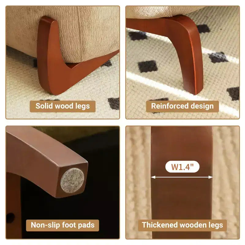 Moderna sedia imbottita graziosa, comoda poltrona senza braccioli per salotto, camera da letto, appartamento o balcone - Panipeachy