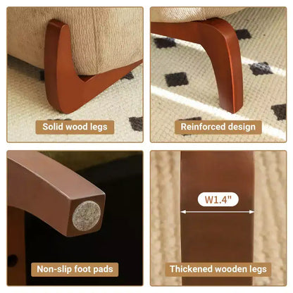 Moderna sedia imbottita graziosa, comoda poltrona senza braccioli per salotto, camera da letto, appartamento o balcone - Panipeachy
