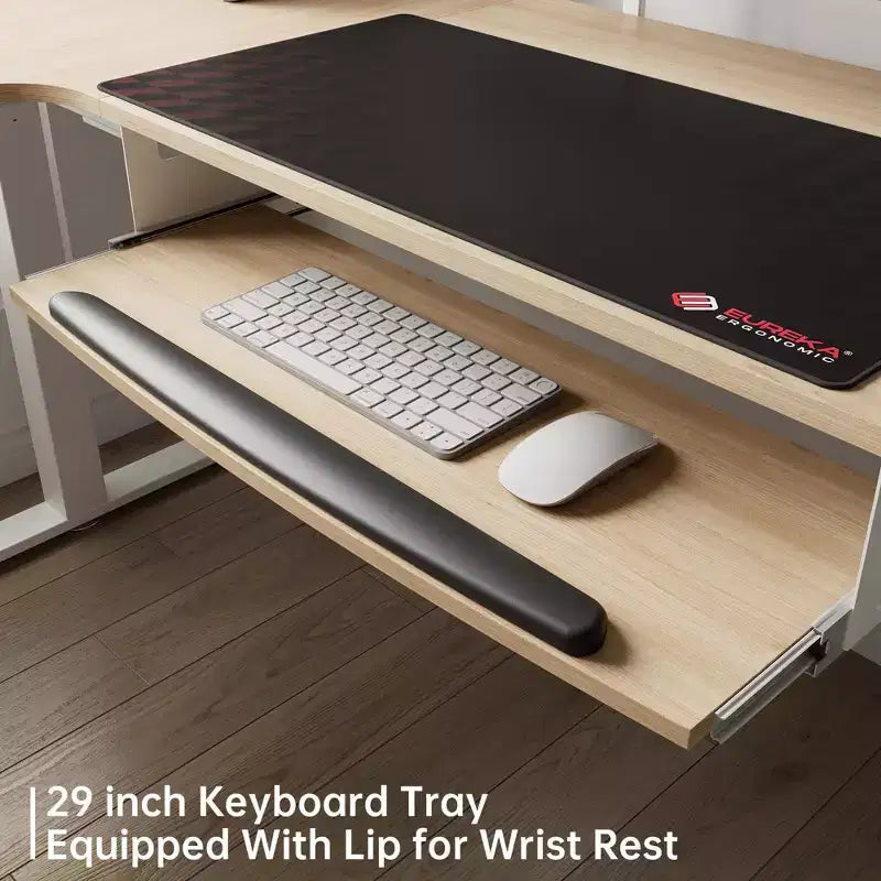 Scrivania angolare EUREKA ERGONOMIC 60x23 regolabile in altezza con set di accessori