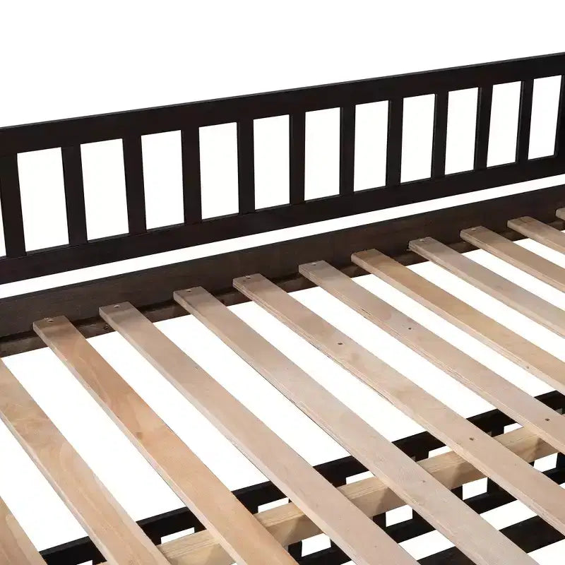 Letto a Castello con Scivolo, Letto a Castello Basso Doppio su Doppio con Recinzione e Scaletta per Bambini e Ragazzi, Bianco