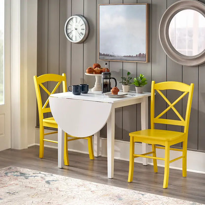 Set da pranzo di 3 pezzi con tavolino allungabile Simple Living Country Cottage