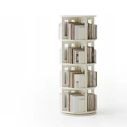 Bibliothèque verticale ouverte à l'arrière en hévéa pivotante avec tiroir