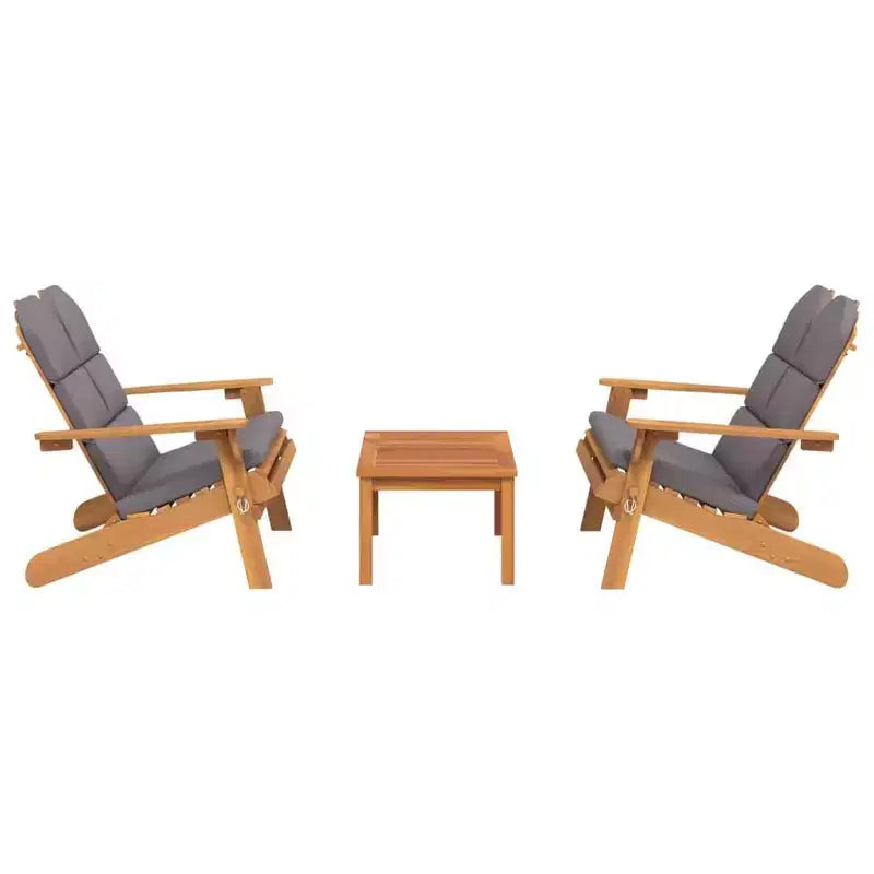 vidaXL Salon de jardin marron bois d'acacia massif Standard Pliable