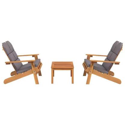 vidaXL Salon de jardin marron bois d'acacia massif Standard Pliable
