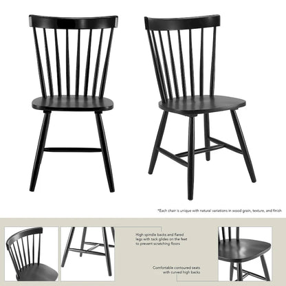 Sedie da pranzo con schienale alto e fuso Windsor Bush Furniture - Set di 2
