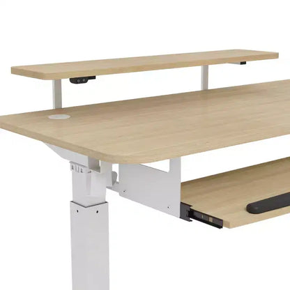 Scrivania angolare EUREKA ERGONOMIC 60x23 regolabile in altezza con set di accessori