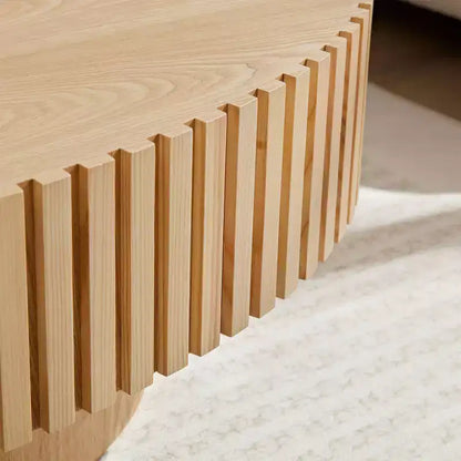 Tavolino da caffè ovale/quadrato, tavolino centrale scanalato minimalista, tavolino d'appoggio, frassino naturale/noce/nero opaco-ModernLuxe