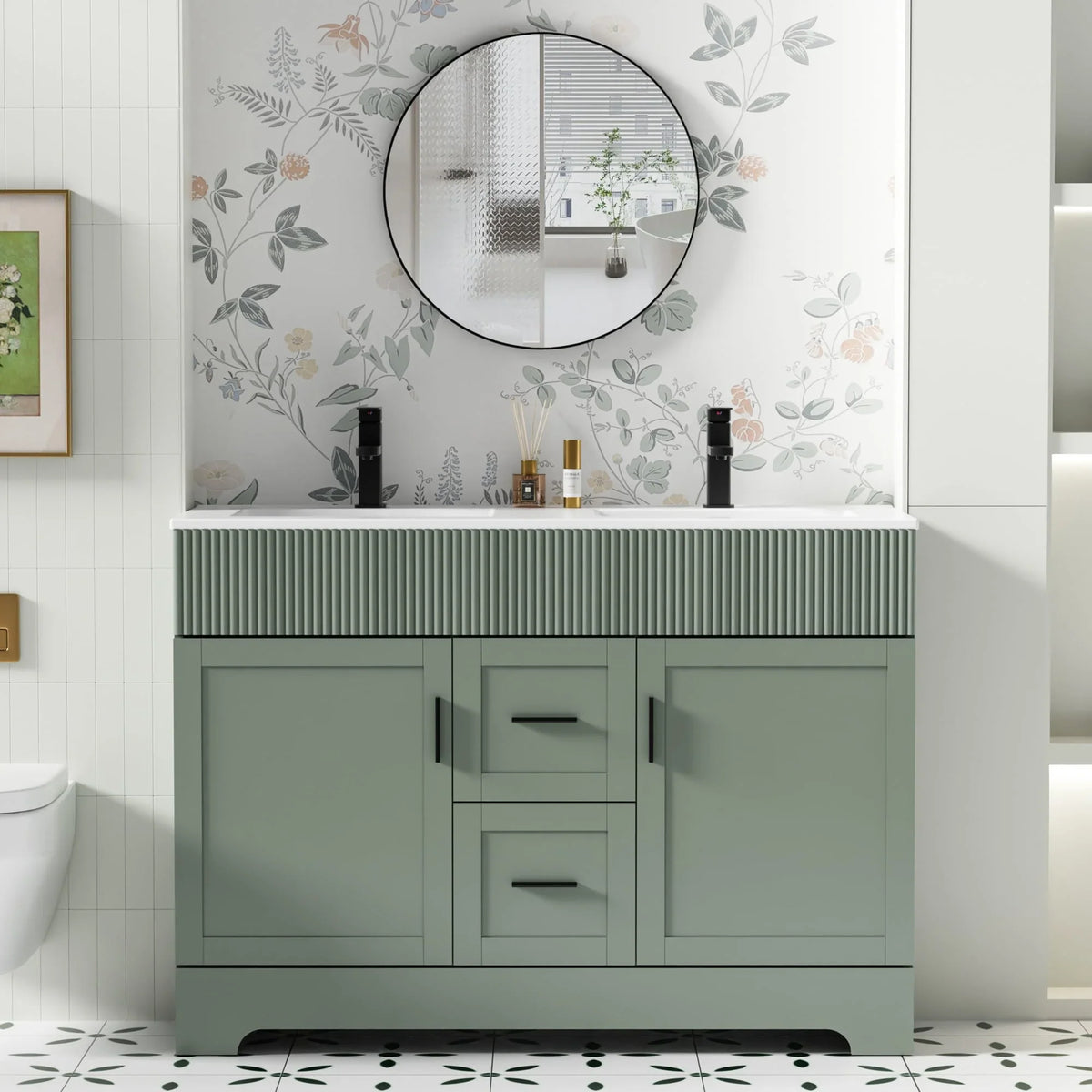 Mobile bagno 30/36/48 Wavy Line con lavabo e rubinetto
