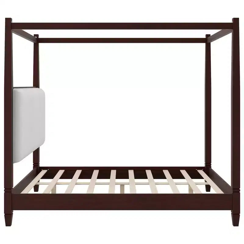 Letto a baldacchino con testiera imbottita