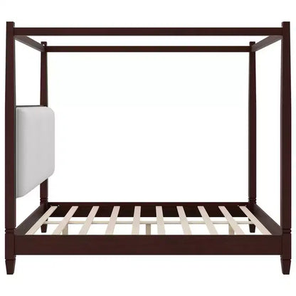 Letto a baldacchino con testiera imbottita