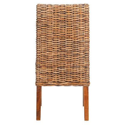 SAFAVIEH Charolette Chaises d'intérieur en osier marron à accoudoirs inclinés (lot de 2) - 20 x 24 x 39 - 20Lx24Px39H