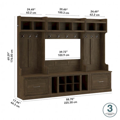 Set per l'ingresso Woodland con appendiabiti di Bush Furniture