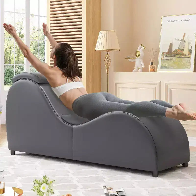 Chaise longue da yoga da 60 pollici con cuscino poggiatesta regolabile