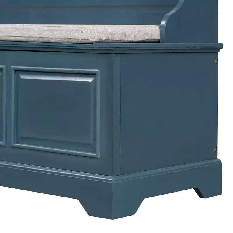 Panca scarpiera GDFStudio Ruth in stile moderno di metà secolo con vano portaoggetti nascosto e cuscino in lino