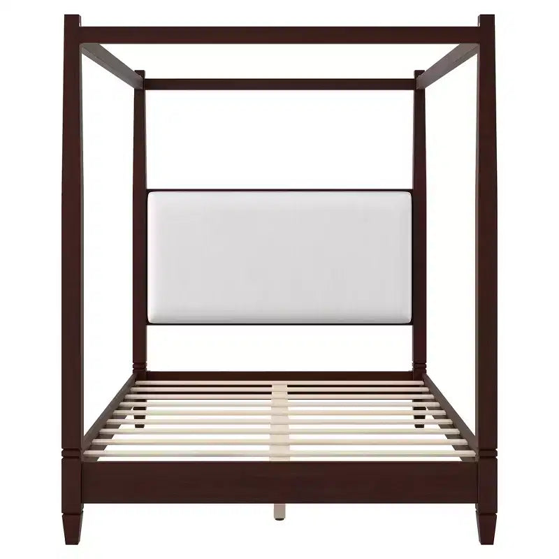Letto a baldacchino con testiera imbottita