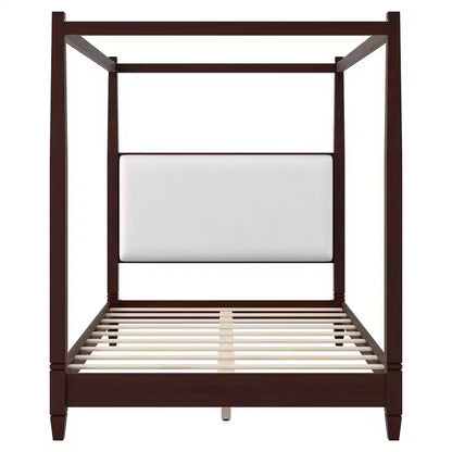 Letto a baldacchino con testiera imbottita